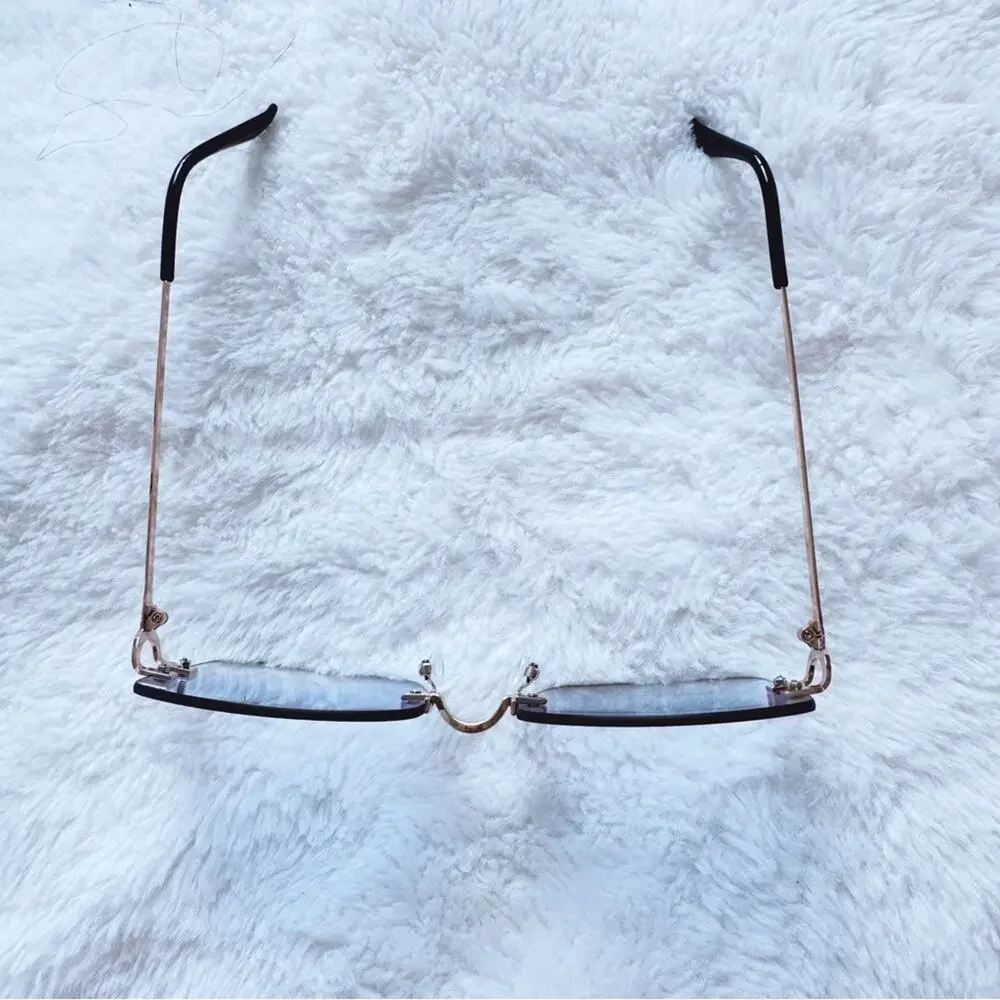 Laurel Clear Blue Rimless Sleek Sunglasses - Picture 4 of 11